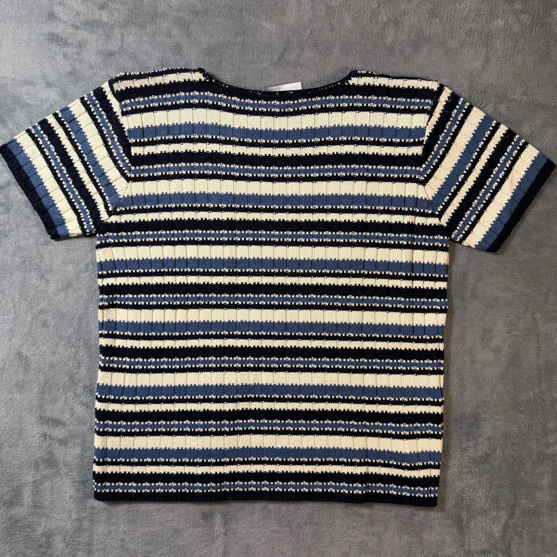 USA Vntg Reba Rose Sweater Womens Sz M Multicolor Blue Acrylic 7