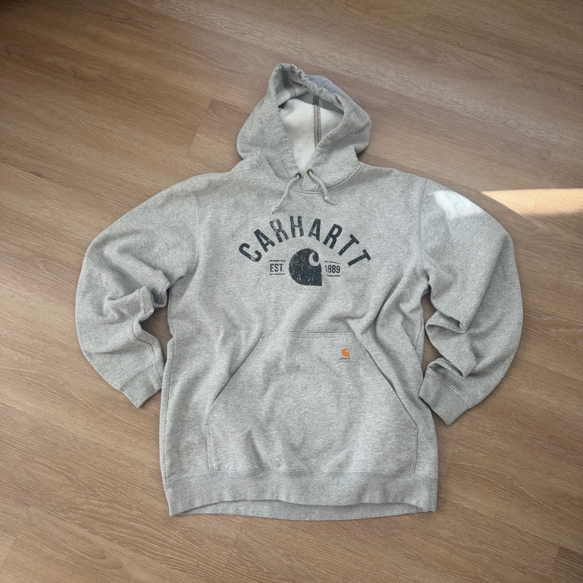 Carhartt Hoodie Size L Gray Graphic Pullover Sweatshirt 2