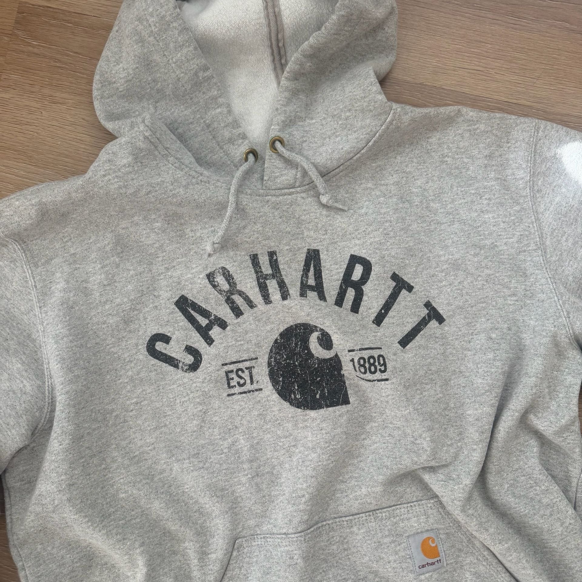 Carhartt Hoodie Size L Gray Graphic Pullover Sweatshirt 3
