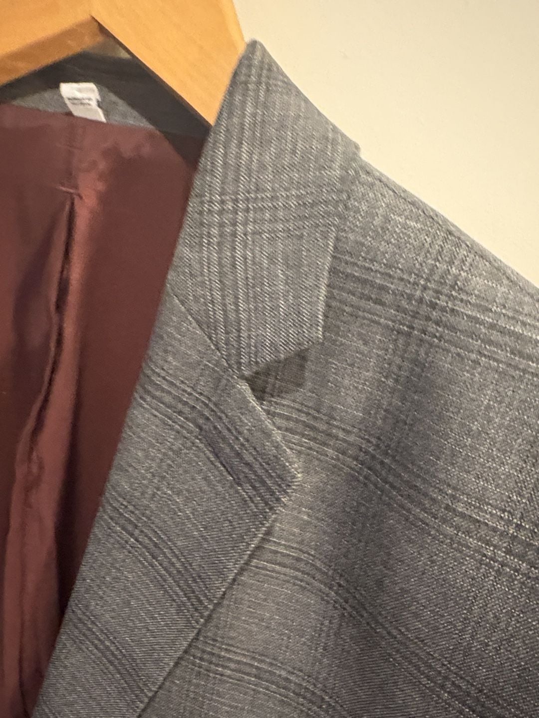 Express Suit Jacket Blazer Size 38R Gray Plaid Extra Slim Stretch 4