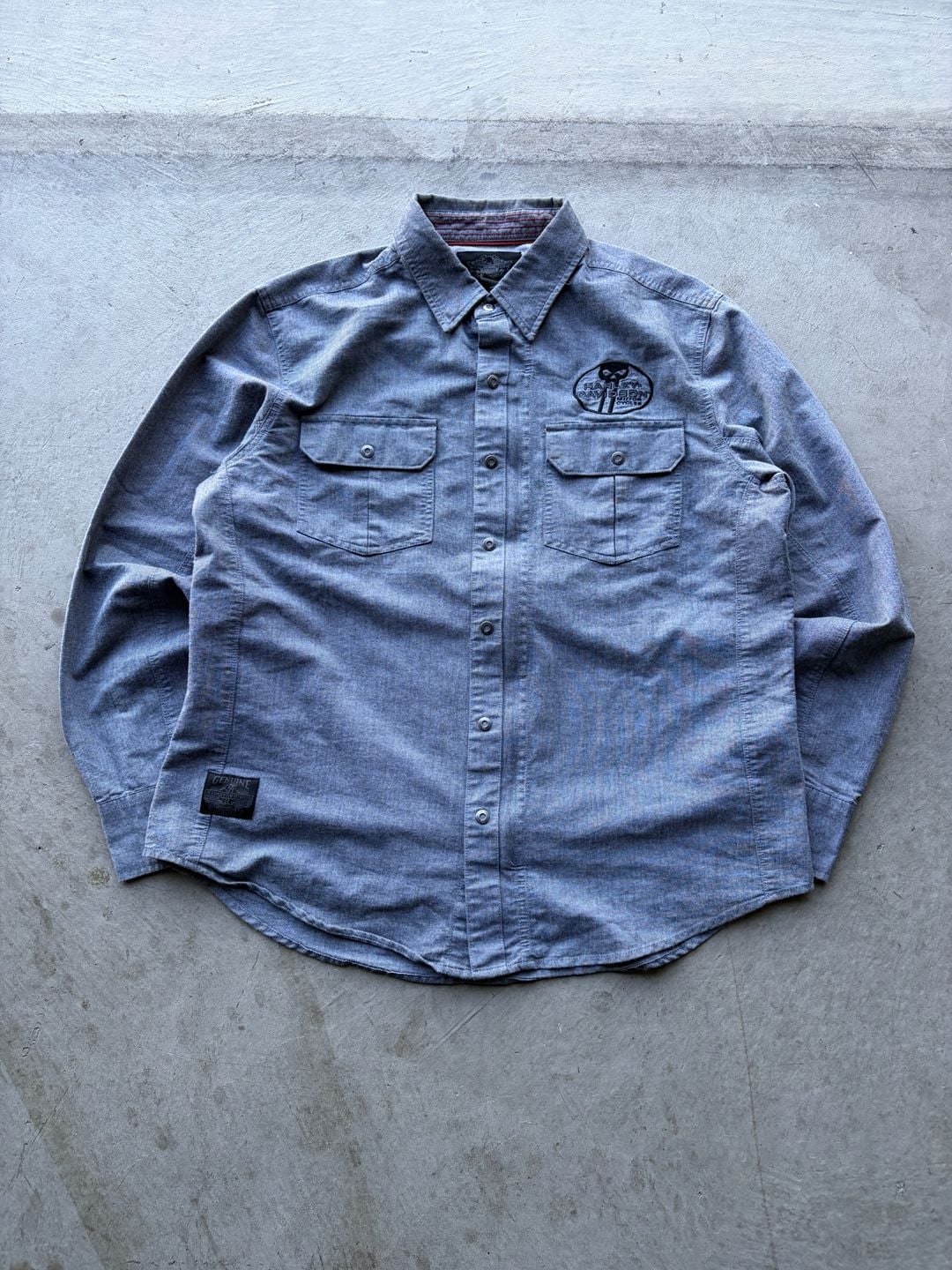 Harley-Davidson Long Sleeve Button-Down Shirt Gray 2