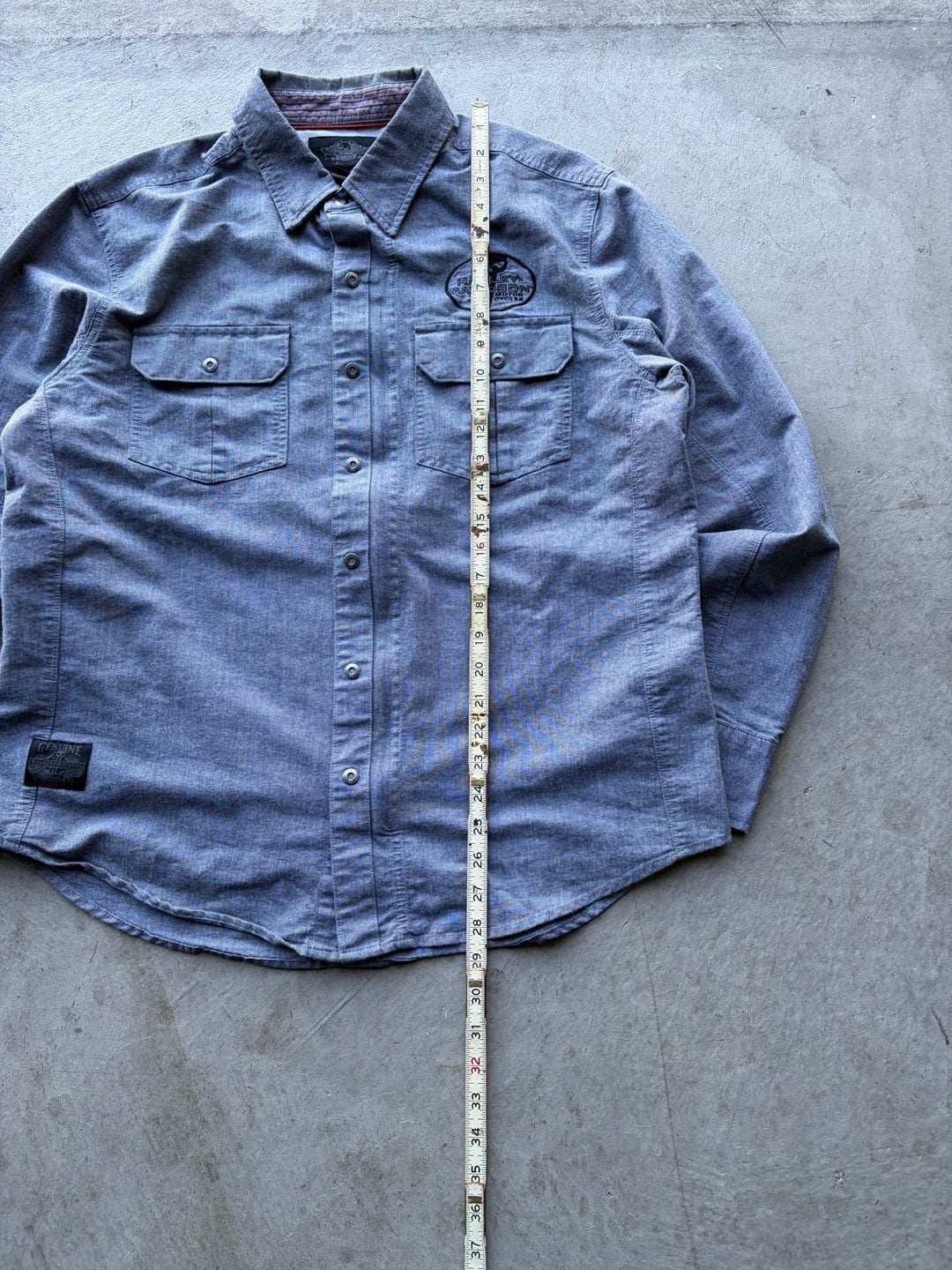 Harley-Davidson Long Sleeve Button-Down Shirt Gray 6