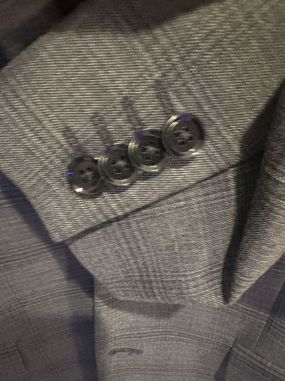 Express Suit Jacket Blazer Size 38R Gray Plaid Extra Slim Stretch 8