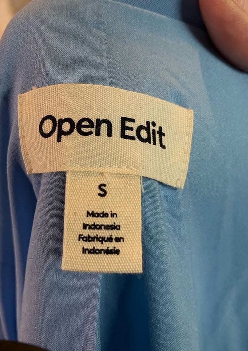 Open Edit Blazer Size S Blue Single Button Notch Lapel Jacket 5