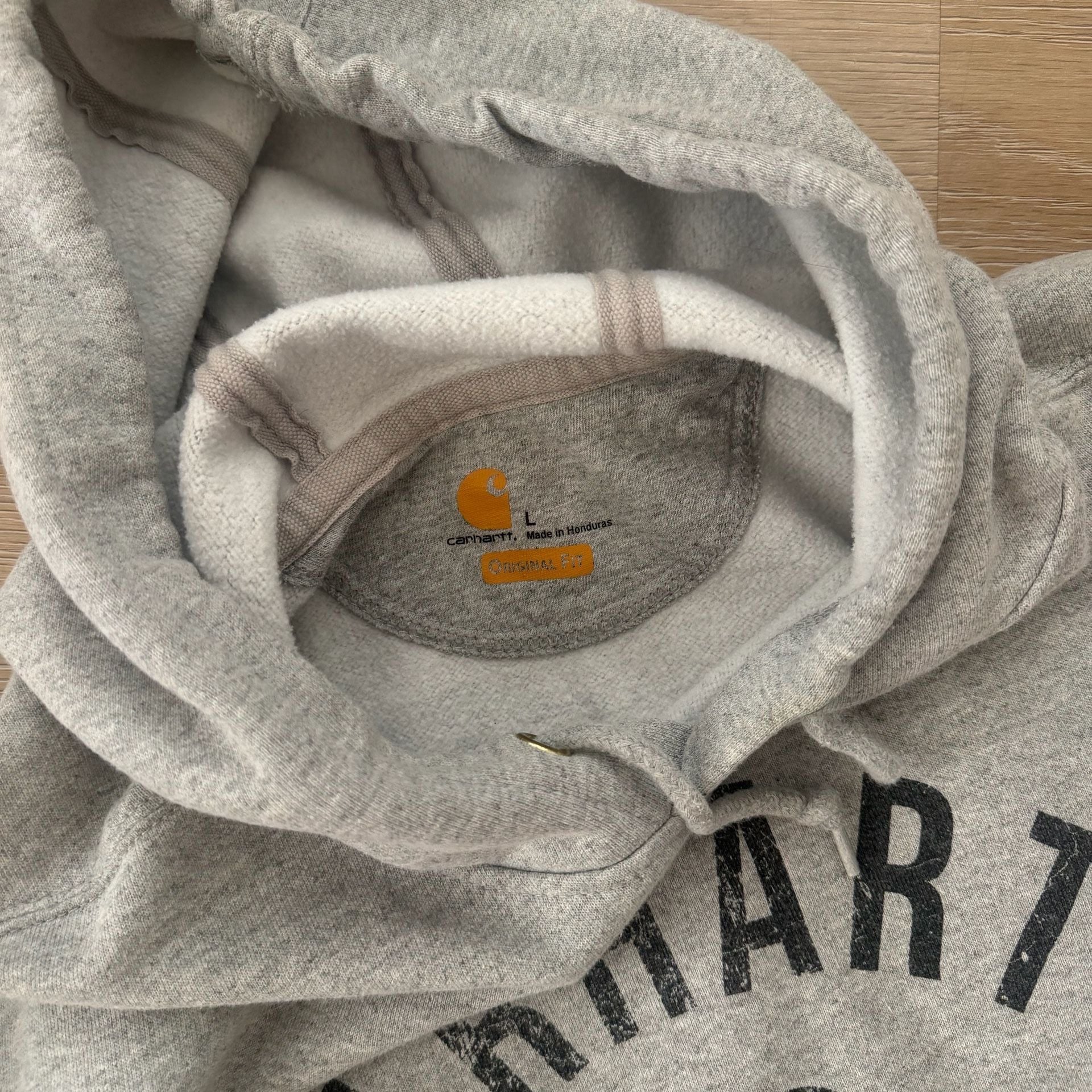Carhartt Hoodie Size L Gray Graphic Pullover Sweatshirt 4
