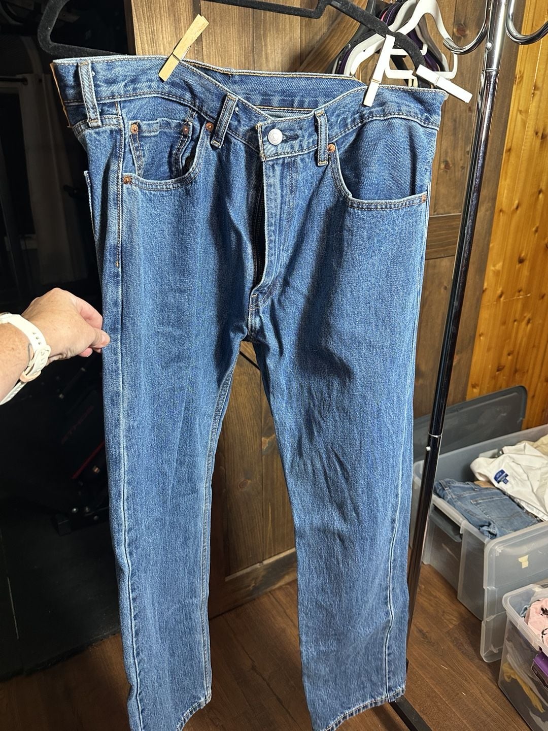 Levi's 505 Regular Fit Jeans 36x32 Blue Denim 2