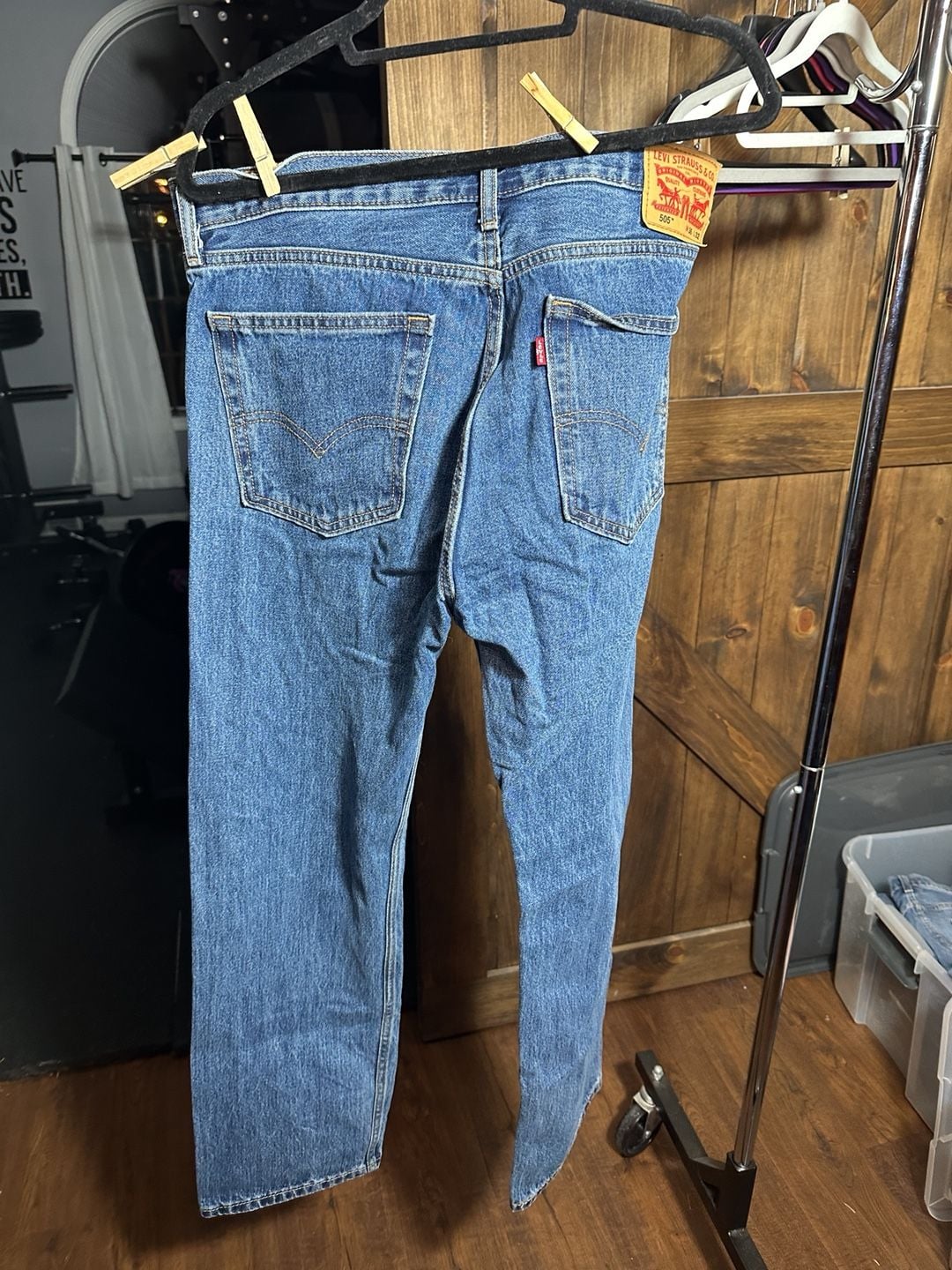 Levi's 505 Regular Fit Jeans 36x32 Blue Denim 3