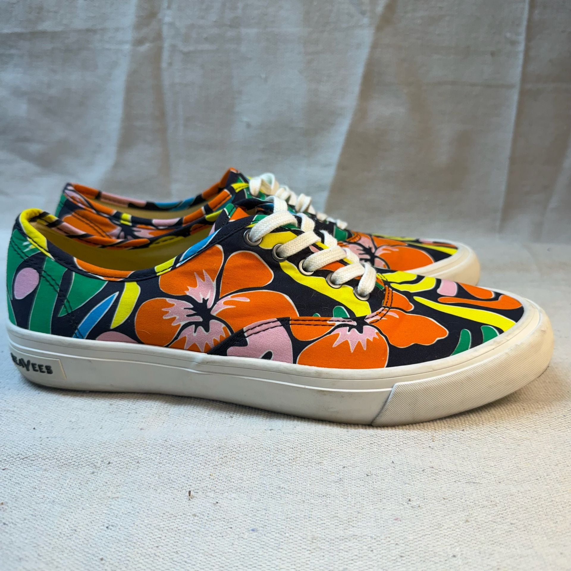 SeaVees Hermosa Plimsoll Shoes Multi Floral Canvas 5