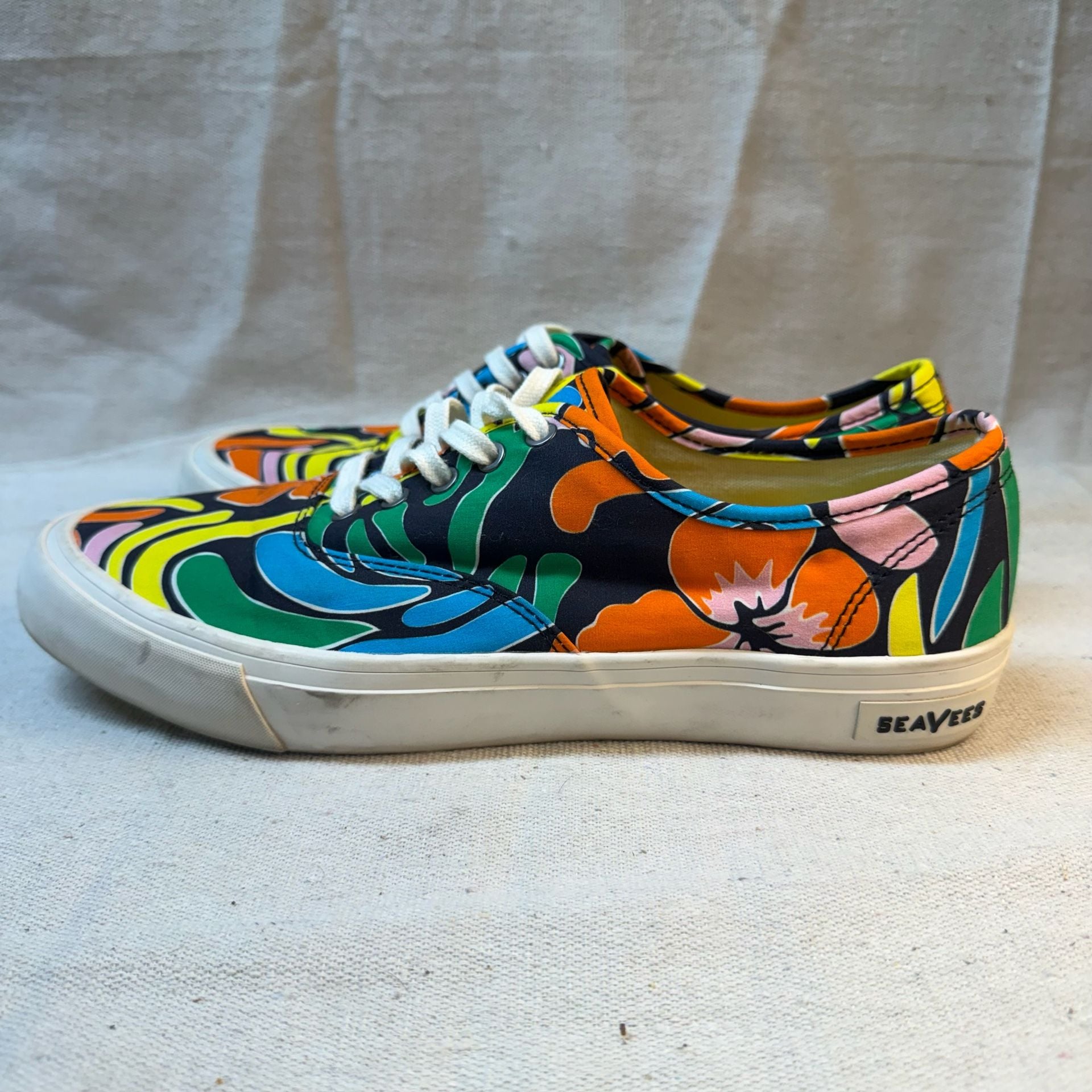 SeaVees Hermosa Plimsoll Shoes Multi Floral Canvas 8