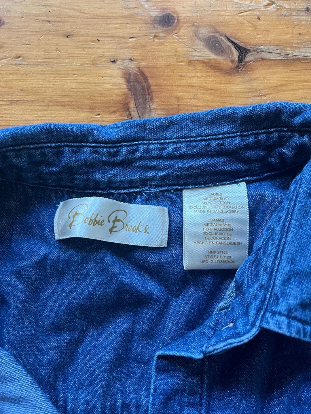 Bobbie Brooks Embroidered Denim Shirt Size Medium 8/10 Long Sleeve y2k 4