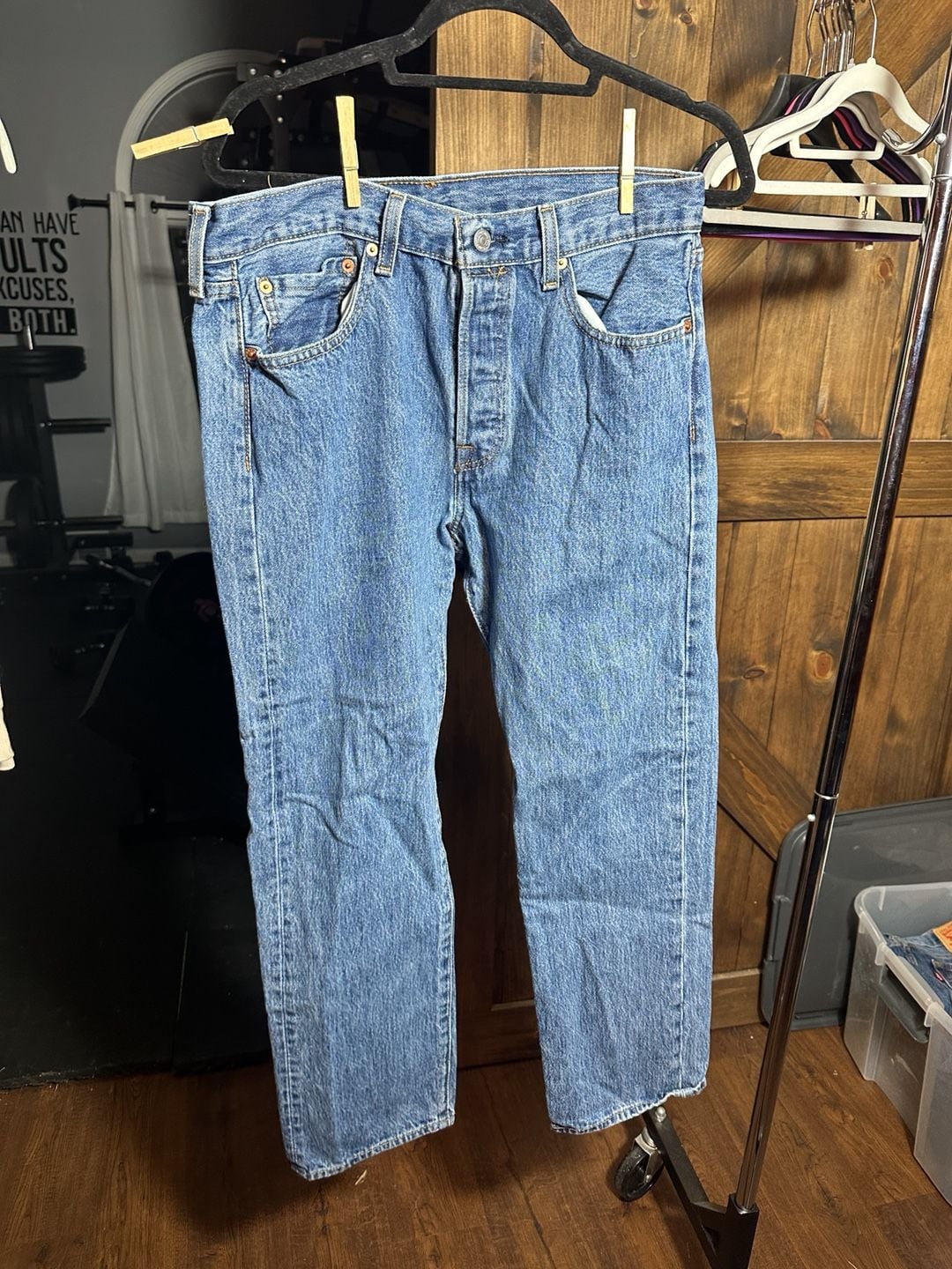 Levi's 501 Straight Leg Jeans 32x30 Blue Denim 2