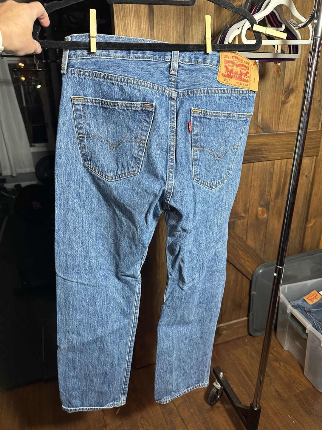 Levi's 501 Straight Leg Jeans 32x30 Blue Denim 3