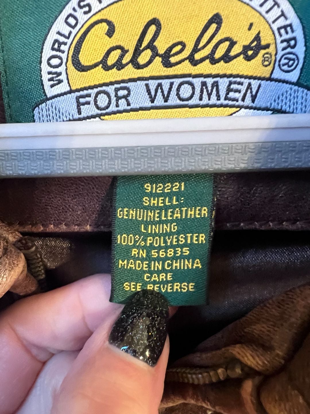 Cabela's For Women Distressed Leather Jacket Size L Regular Brown 4