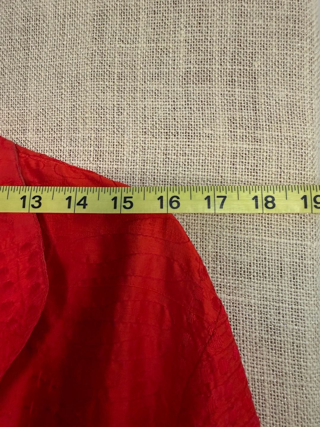 Chico's Jacket Size 1 Red Silk Textured Open Front 4