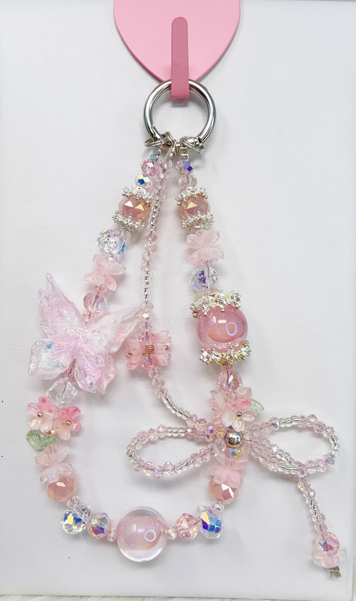6 pieces Beaded Phone Charm with Butterfly Charm 4