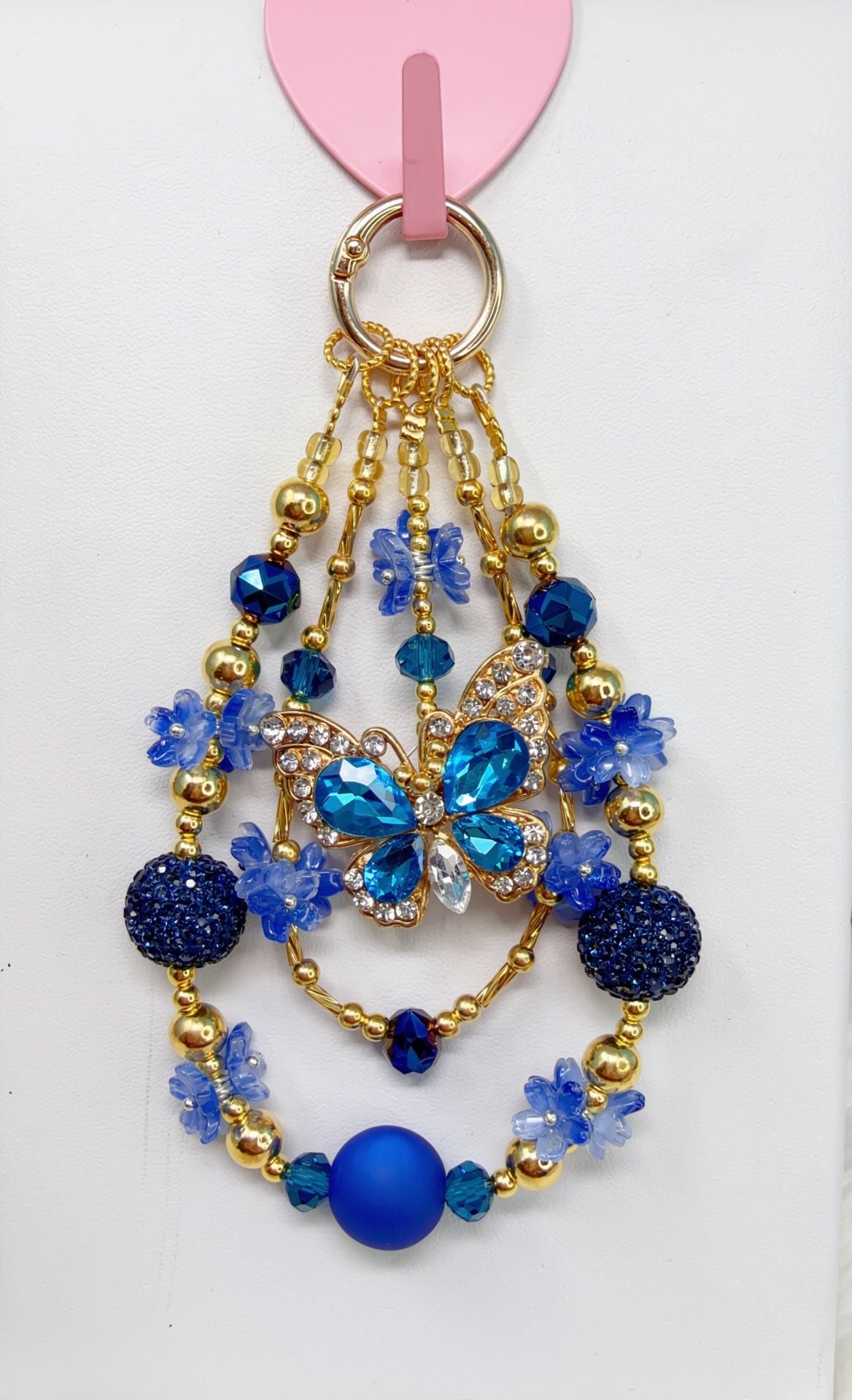 6 pieces Beaded Phone Charm with Butterfly Charm 5