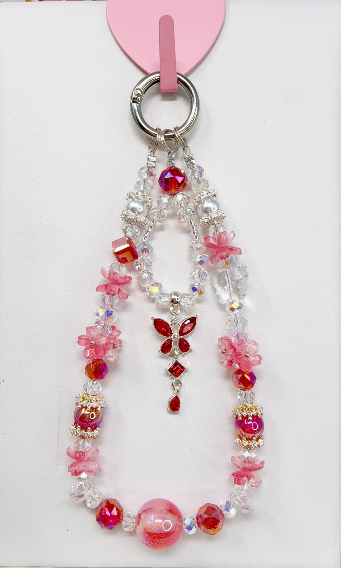 6 pieces Beaded Phone Charm with Butterfly Charm 7