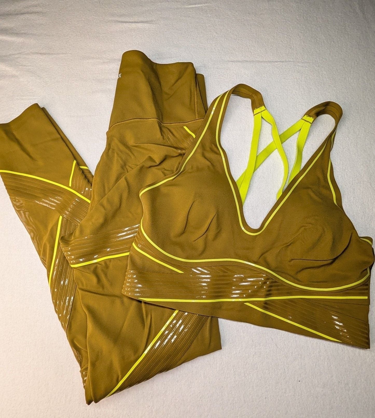 VSX Sport Leggings (size M) and Sports Bra(size S) Set Bronze Olive 1