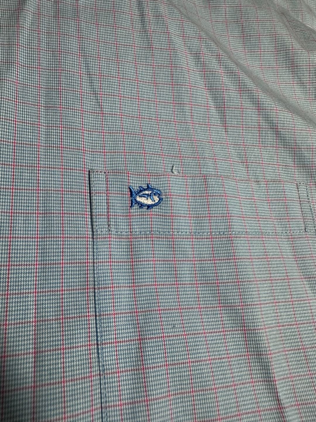 Southern Tide Button-Down Shirt Size L Blue Plaid Classic Fit 4