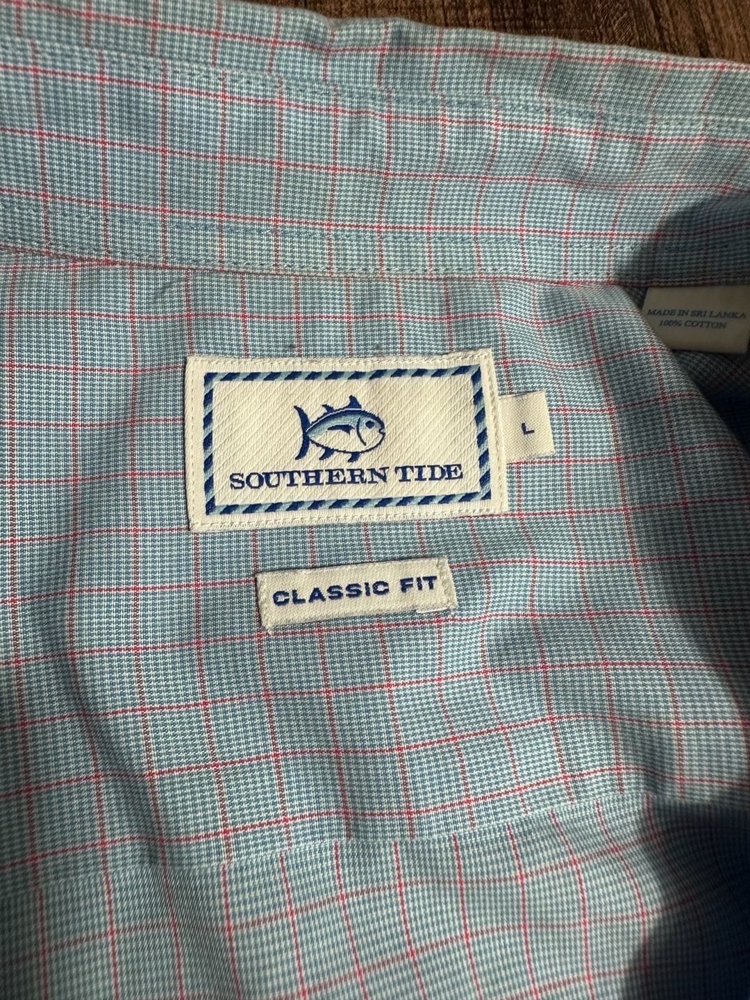 Southern Tide Button-Down Shirt Size L Blue Plaid Classic Fit 5