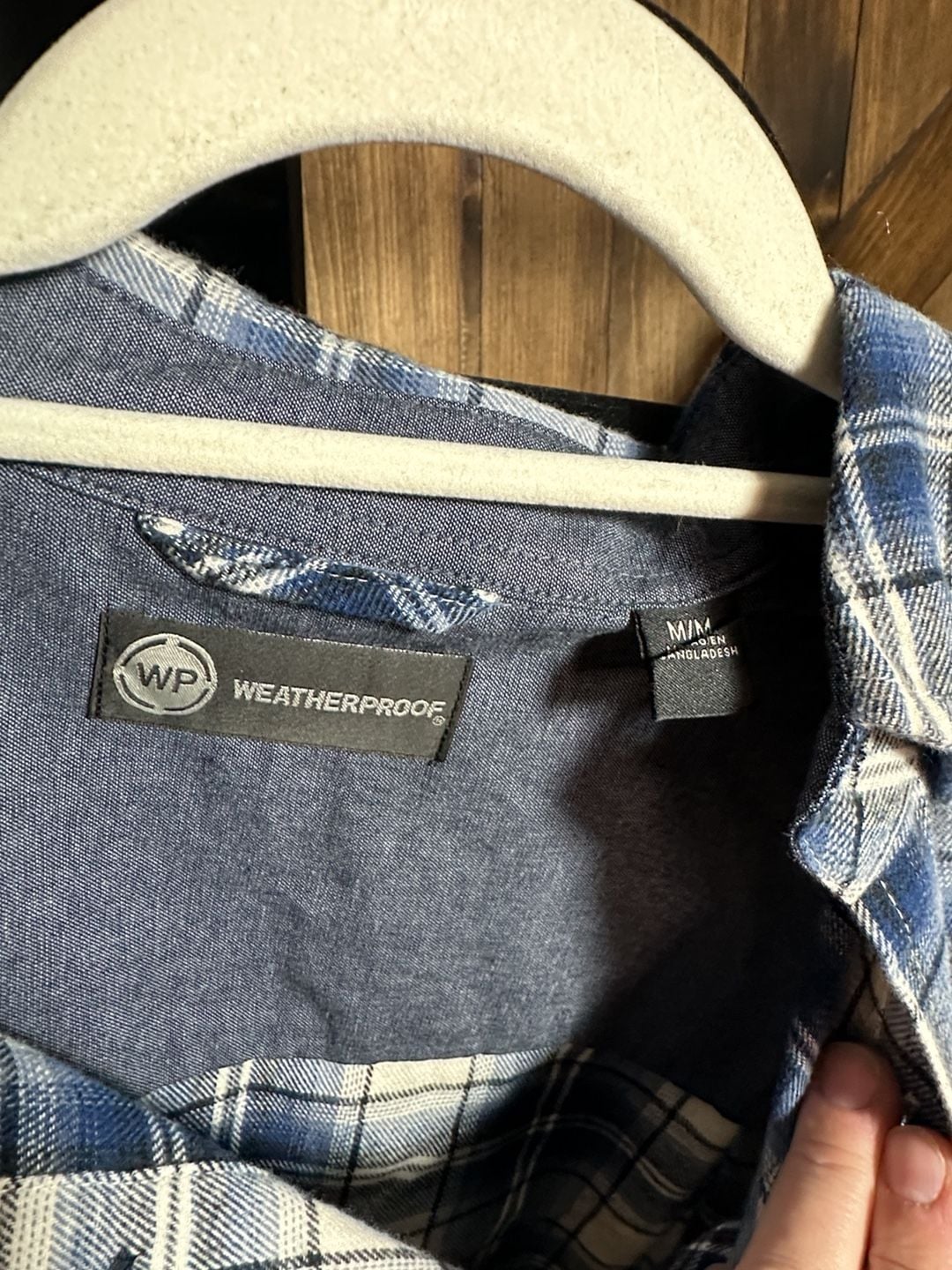 Weatherproof Mens Flannel Shirt Size M Blue Plaid 3