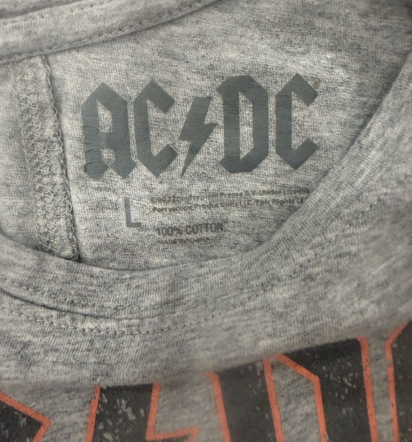 AC/DC Highway To Hell 79 Band T-Shirt Size L Gray Cotton 3