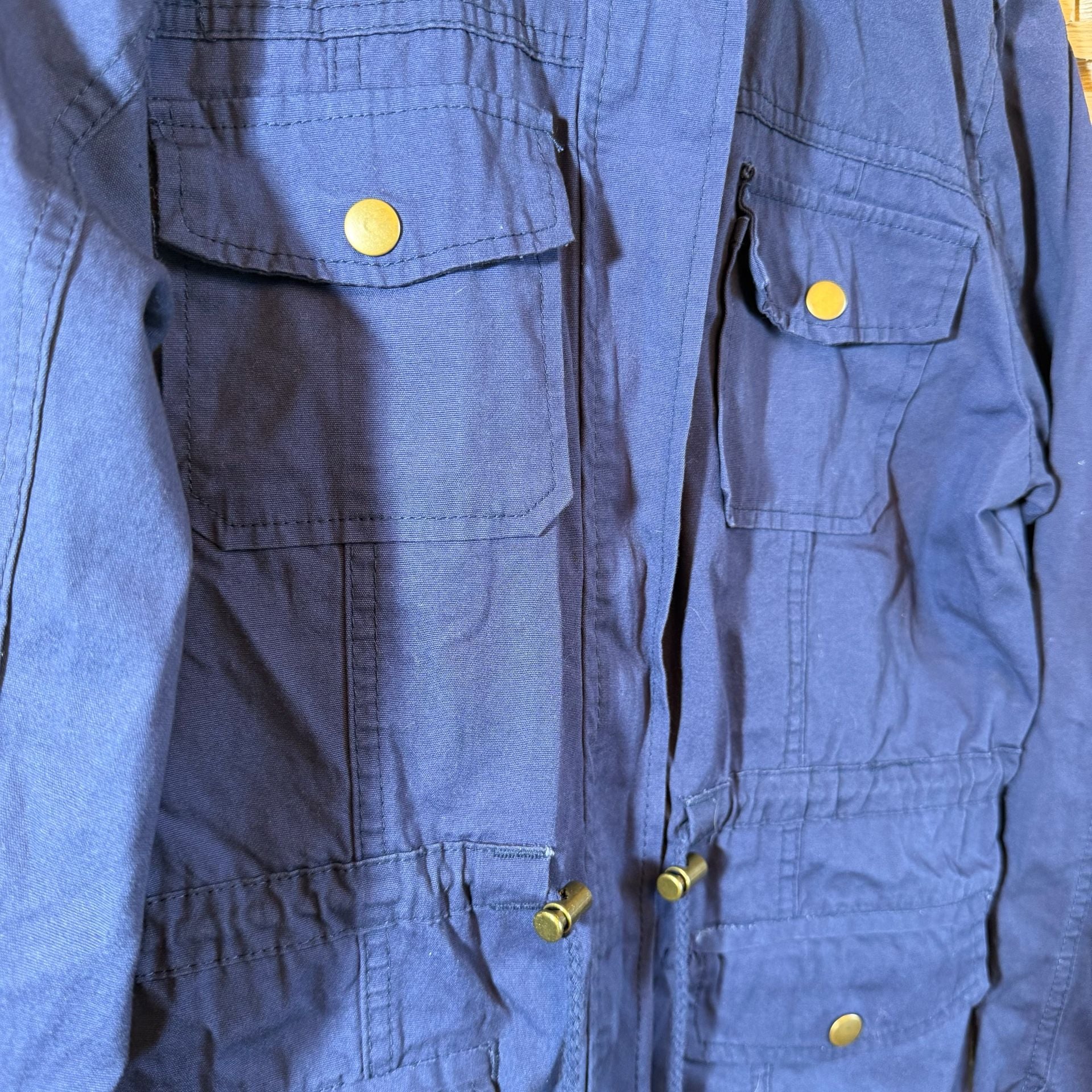 Chocolate USA Utility Jacket Size L Blue Cotton Hooded 3