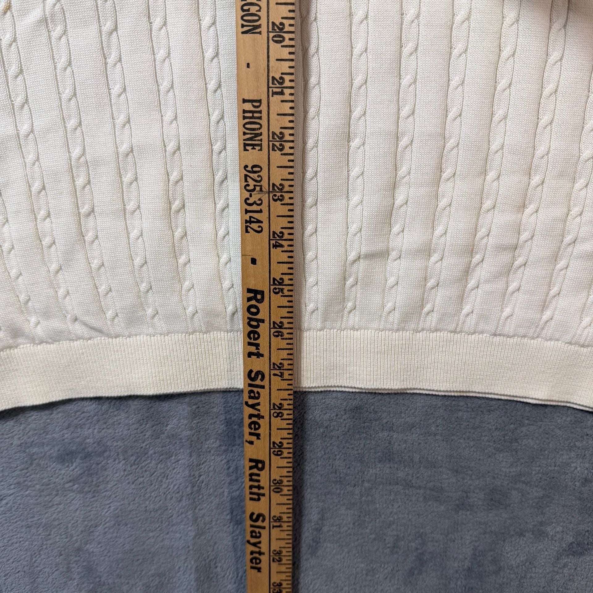 St. Croix Trend Knit Polo Shirt Size XL White Cable Knit Short Sleeve 6