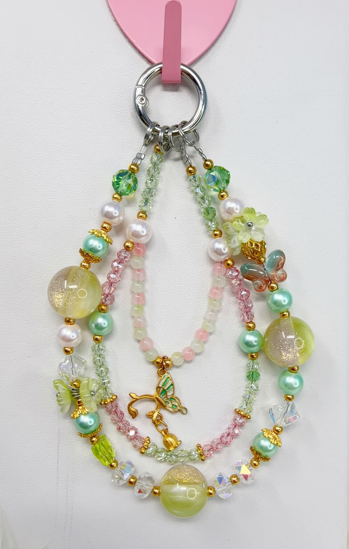 6 pieces handmade Beaded Butterfly Keychain Bag Charm phone charm Assortment 3