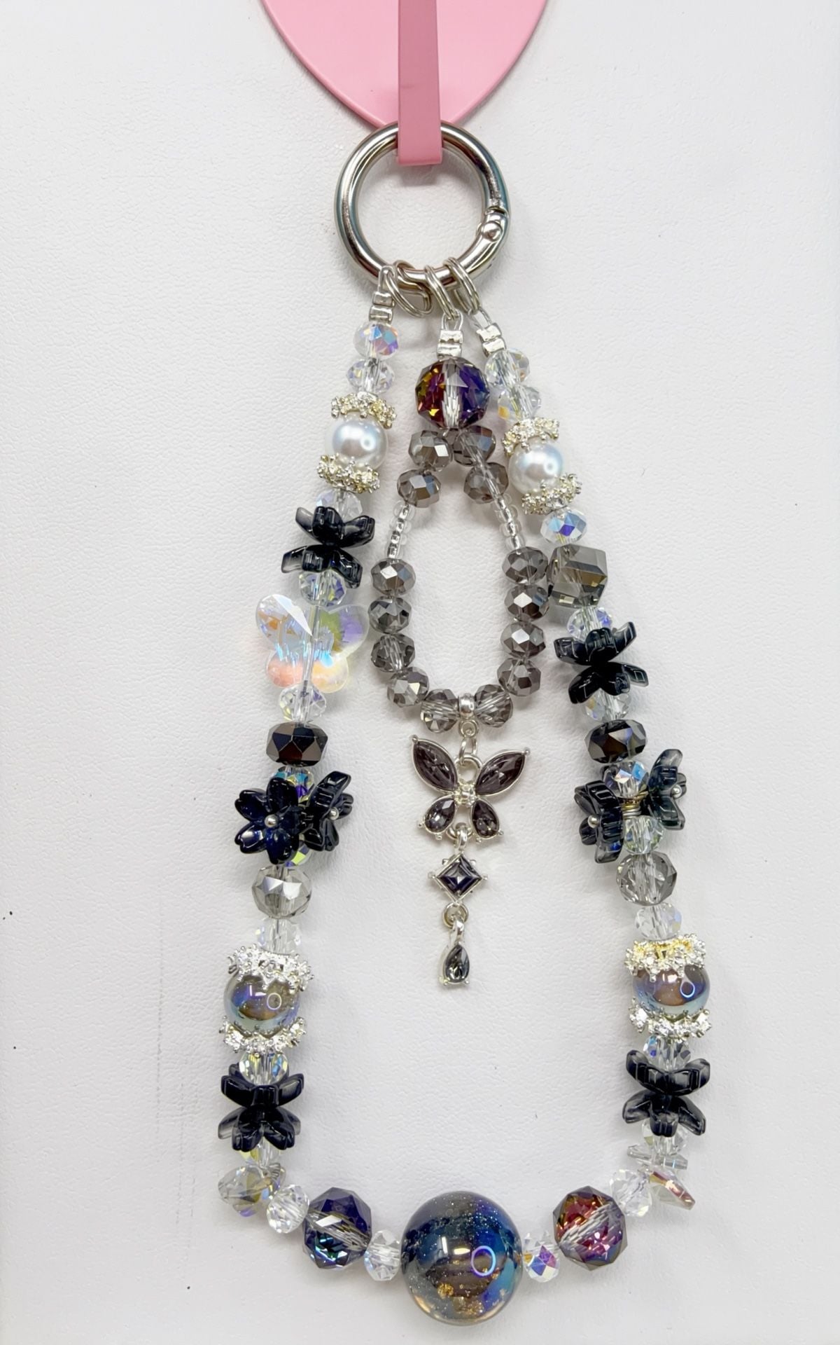 6 pieces handmade Beaded Butterfly Keychain Bag Charm phone charm Assortment 6