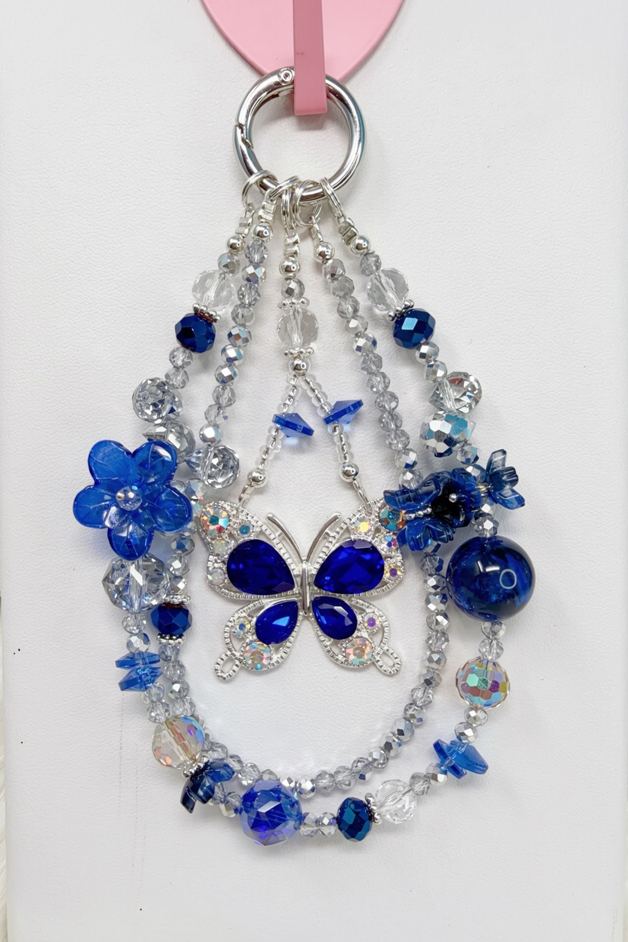 6 pieces handmade Beaded Butterfly Keychain Bag Charm phone charm Assortment 7