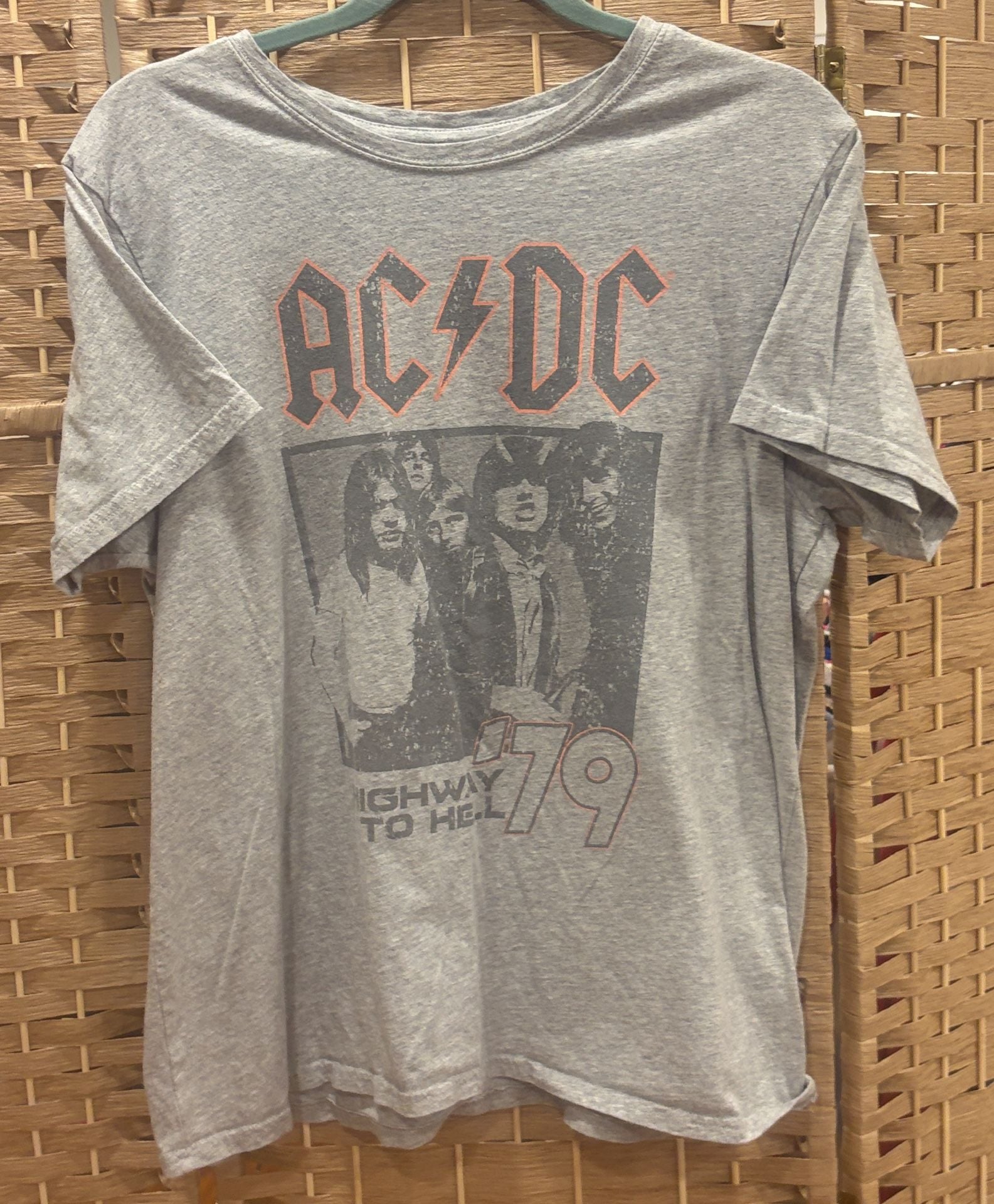 AC/DC Highway To Hell 79 Band T-Shirt Size L Gray Cotton 2