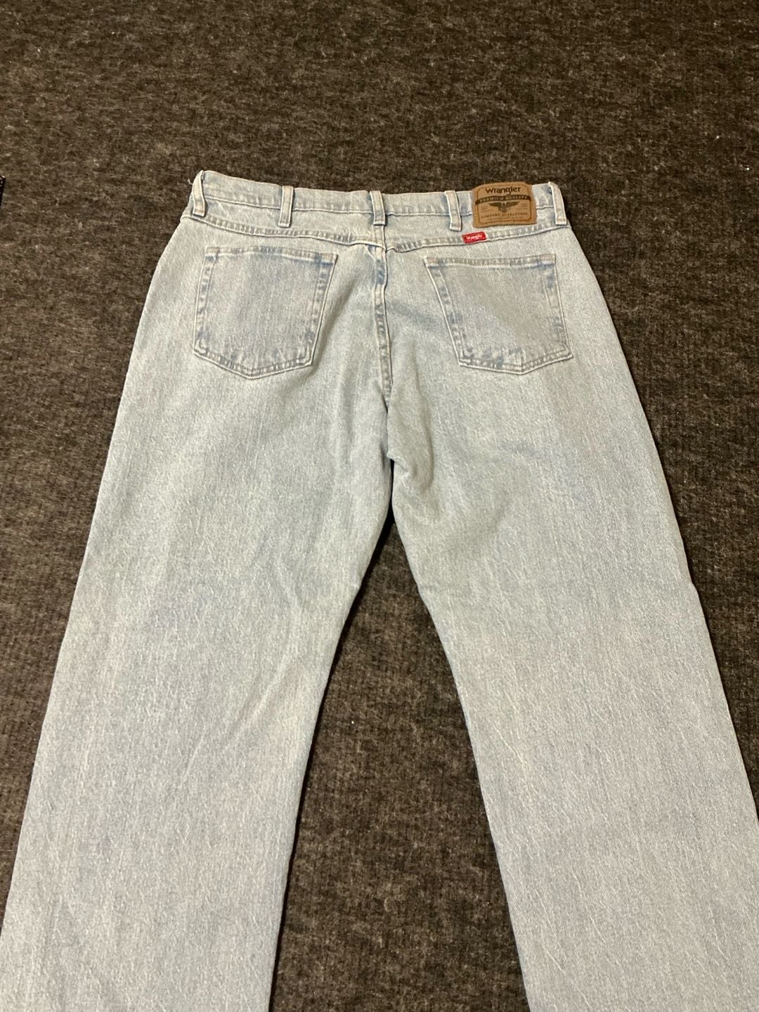 Wrangler Five Star Relaxed Fit Flex Jeans Mens Size 34x30 Light Wash Blue  11