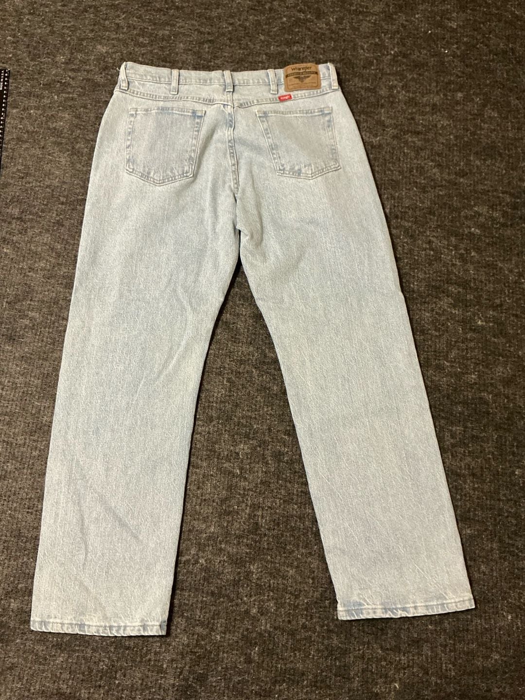 Wrangler Five Star Relaxed Fit Flex Jeans Mens Size 34x30 Light Wash Blue  12