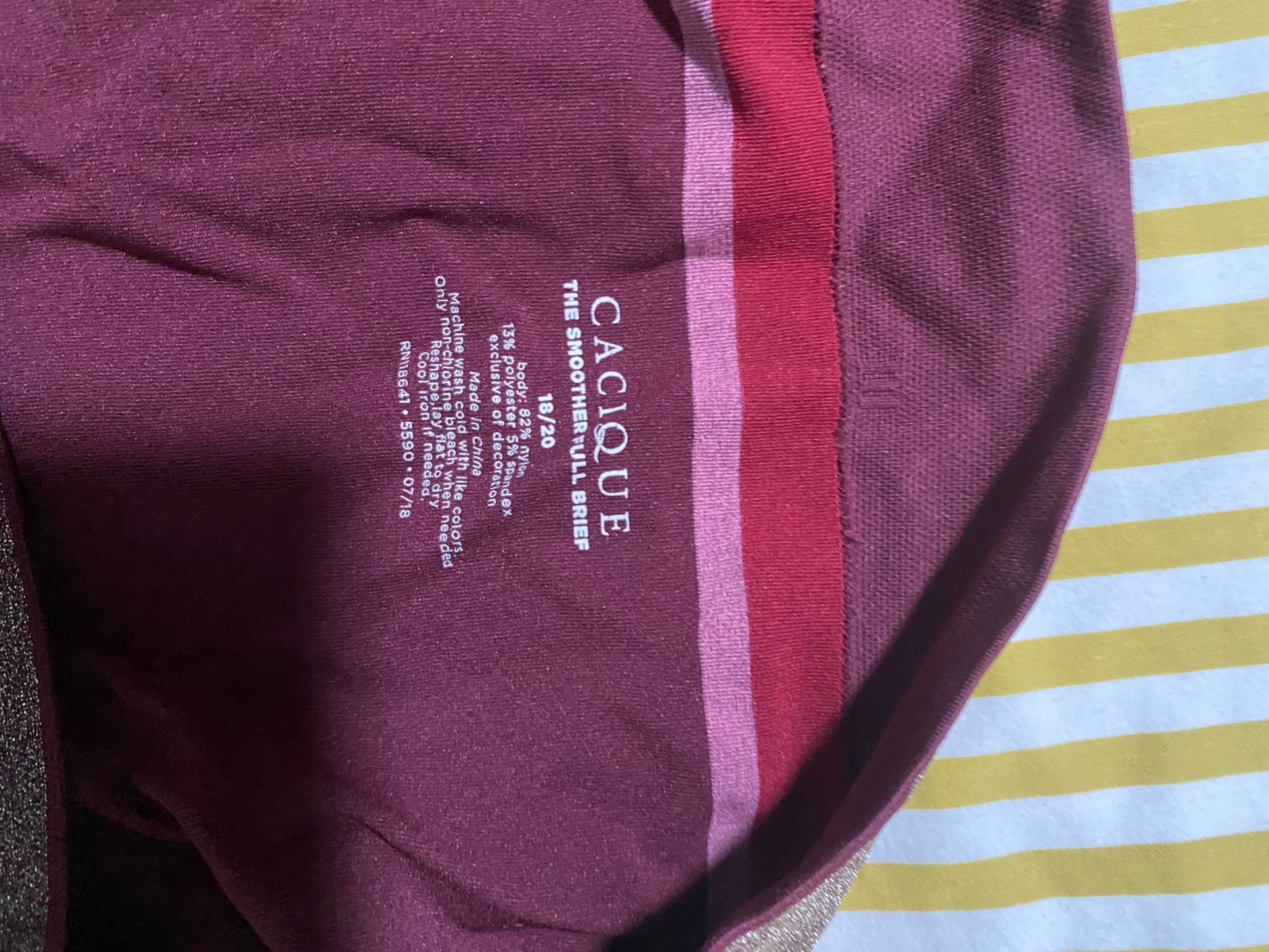 Cacique Bralette and Brief Set Size 18/20 Maroon Metallic Trim 3