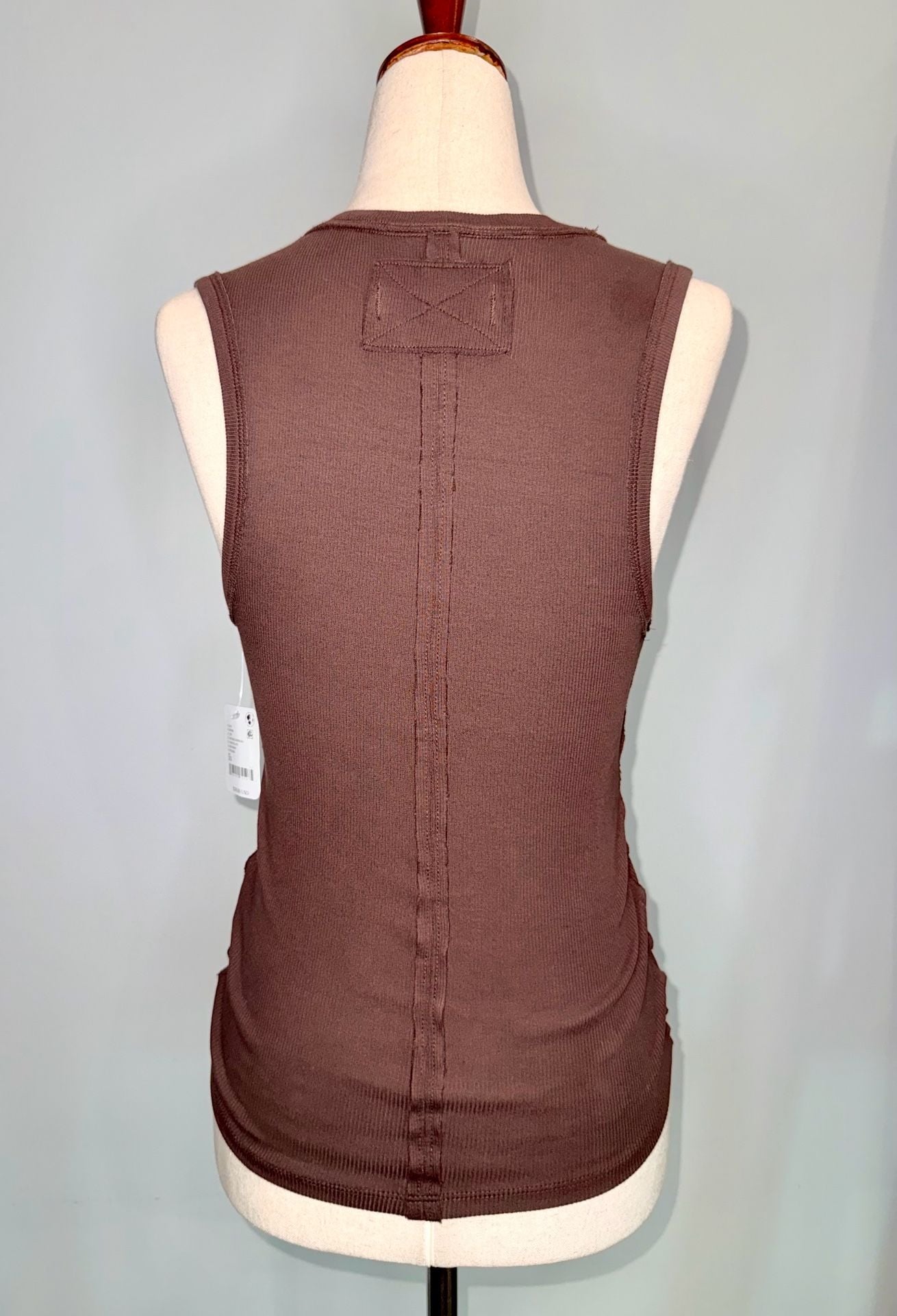 We The Free Tank Top Size XS Chocolate Brown Ribbed V-Neck 3