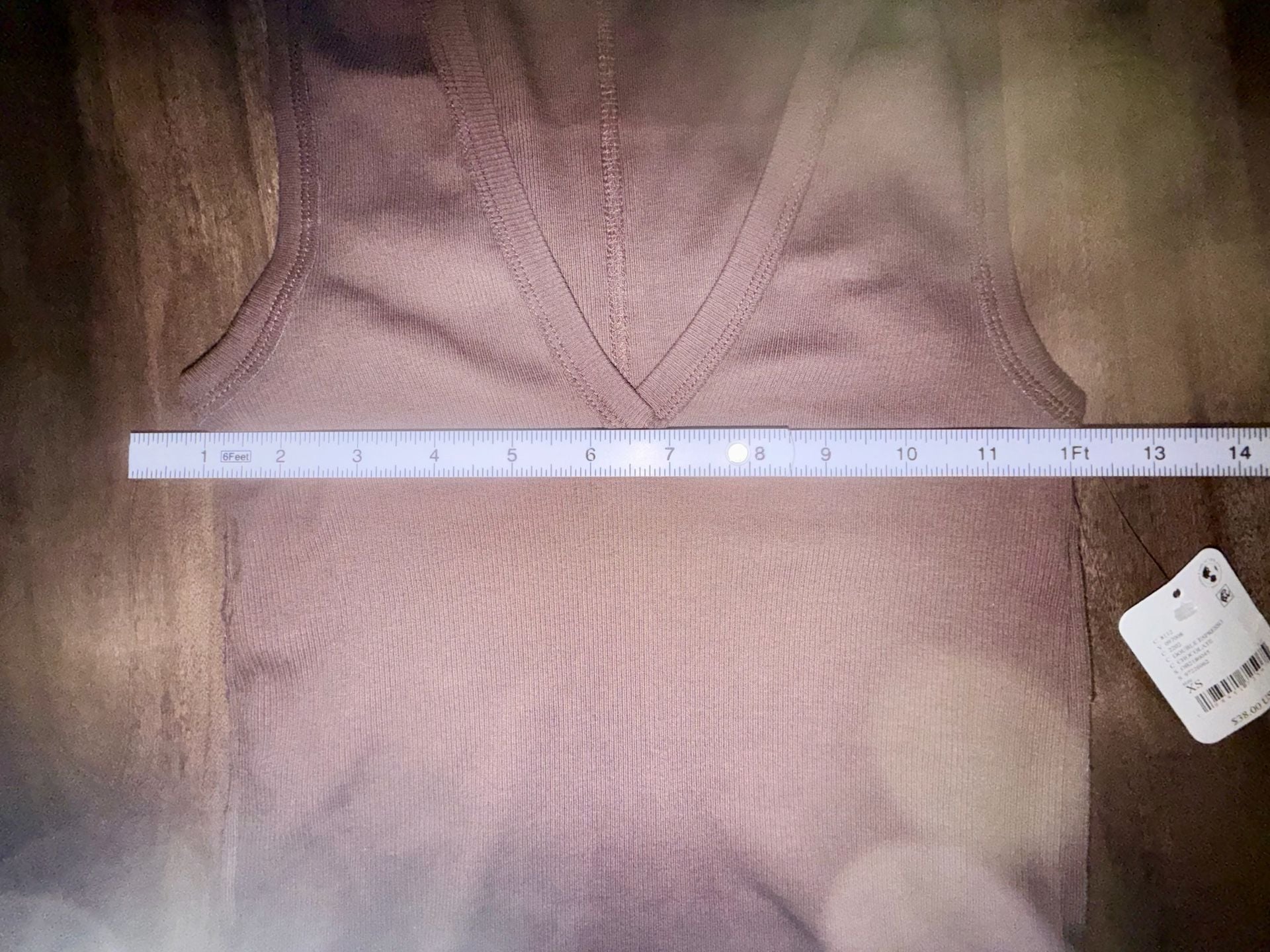 We The Free Tank Top Size XS Chocolate Brown Ribbed V-Neck 4