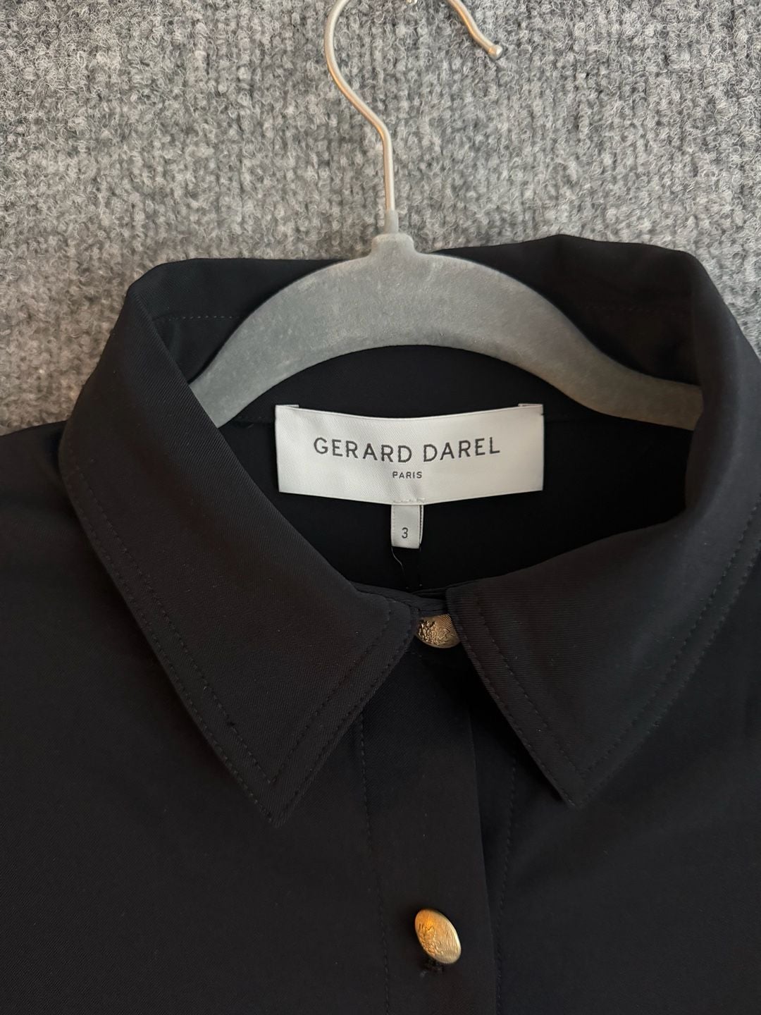 Gerard Darel Black Button Up Shirt Size 3 4