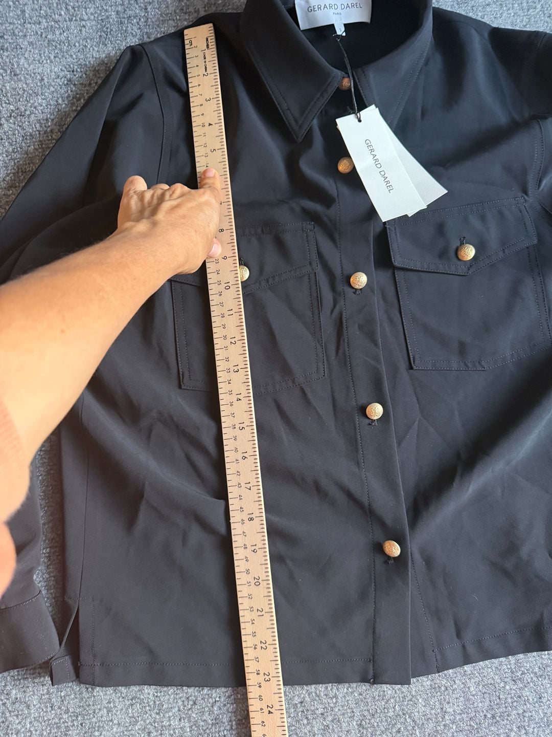 Gerard Darel Black Button Up Shirt Size 3 9