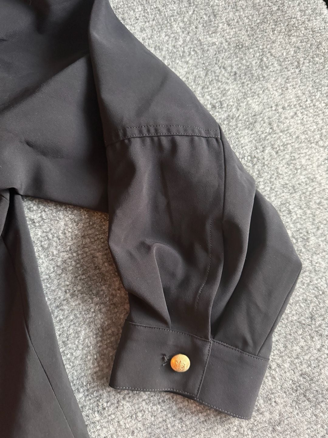 Gerard Darel Black Button Up Shirt Size 3 12