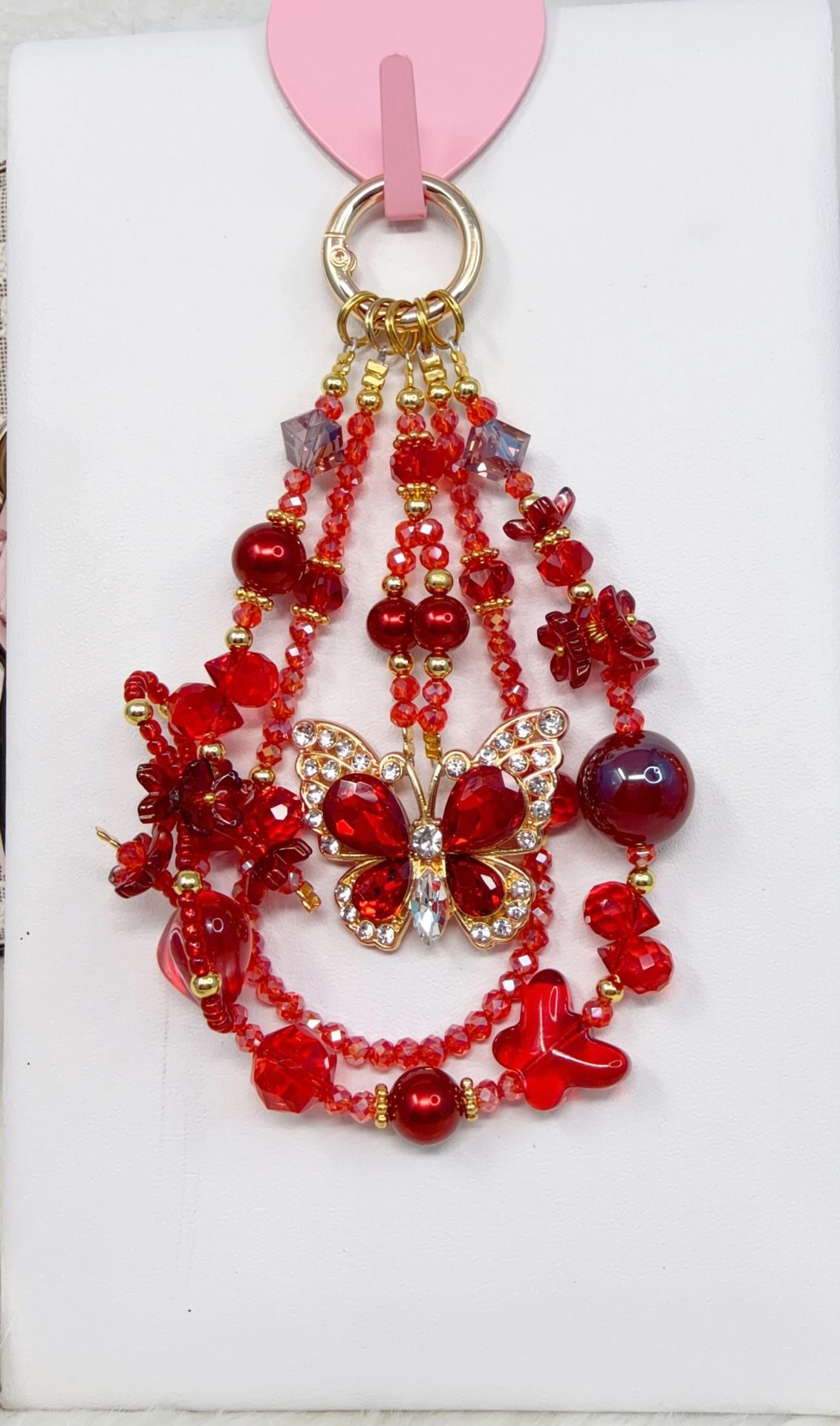 6 pieces handmade Beaded Butterfly charm 2