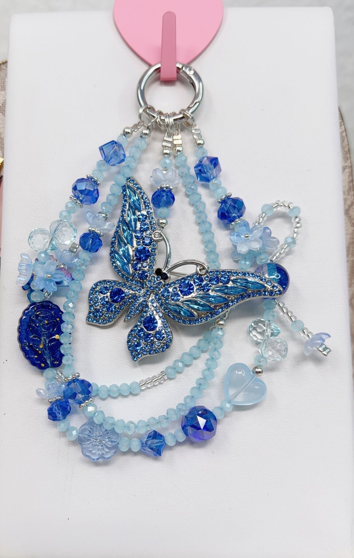 6 pieces handmade Beaded Butterfly charm 3