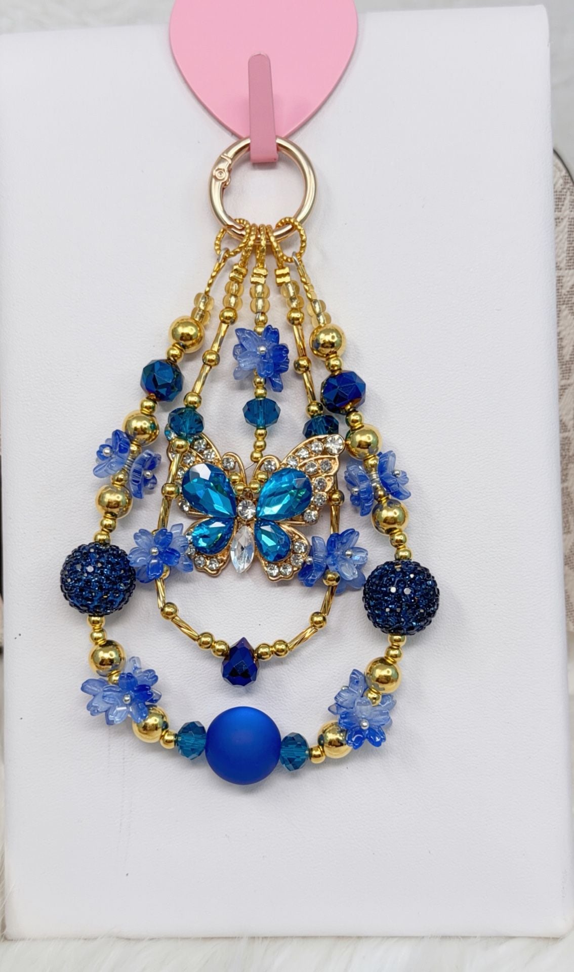 6 pieces handmade Beaded Butterfly charm 5