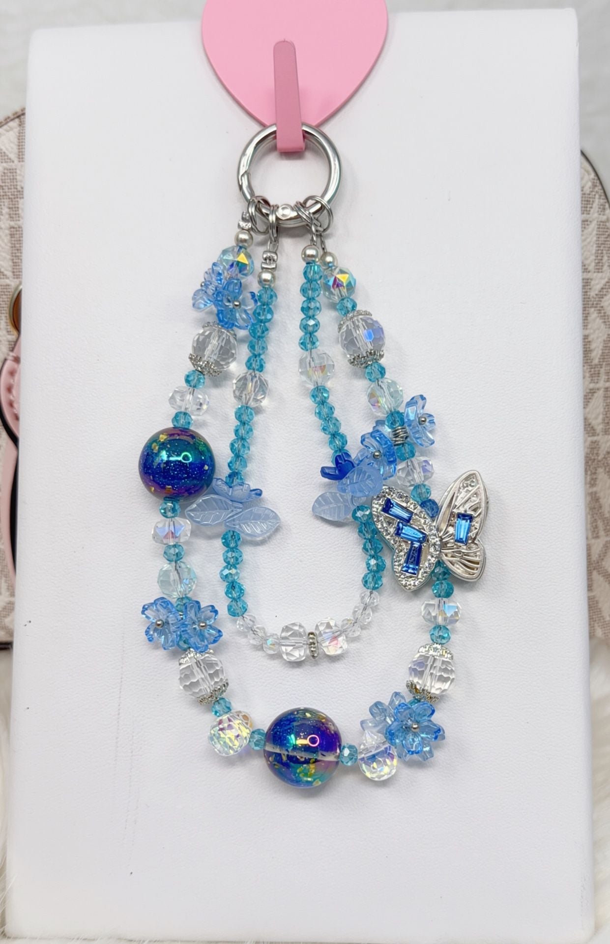 6 pieces handmade Beaded Butterfly charm 6