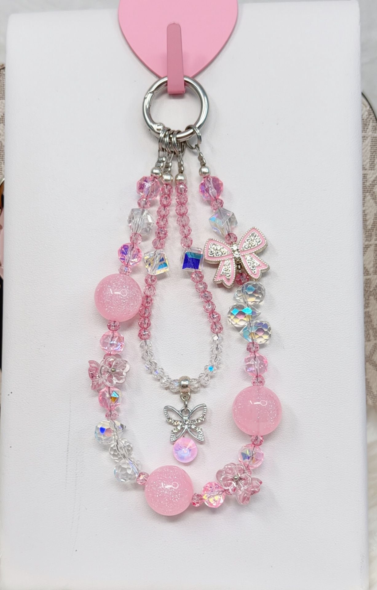 6 pieces handmade Beaded Butterfly charm 7
