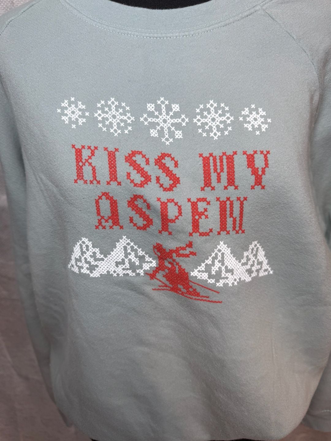 Daydreamer Graphic-Kiss My Aspen Sweatshirt Size M Green 5