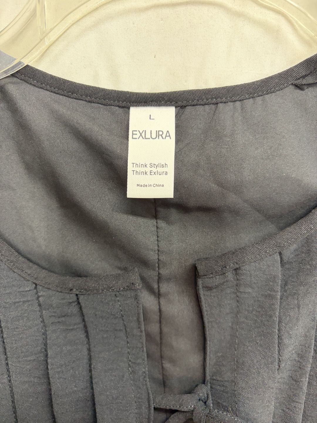 Exlura Sleeveless Pleated Black Tunic Dress Size L 3