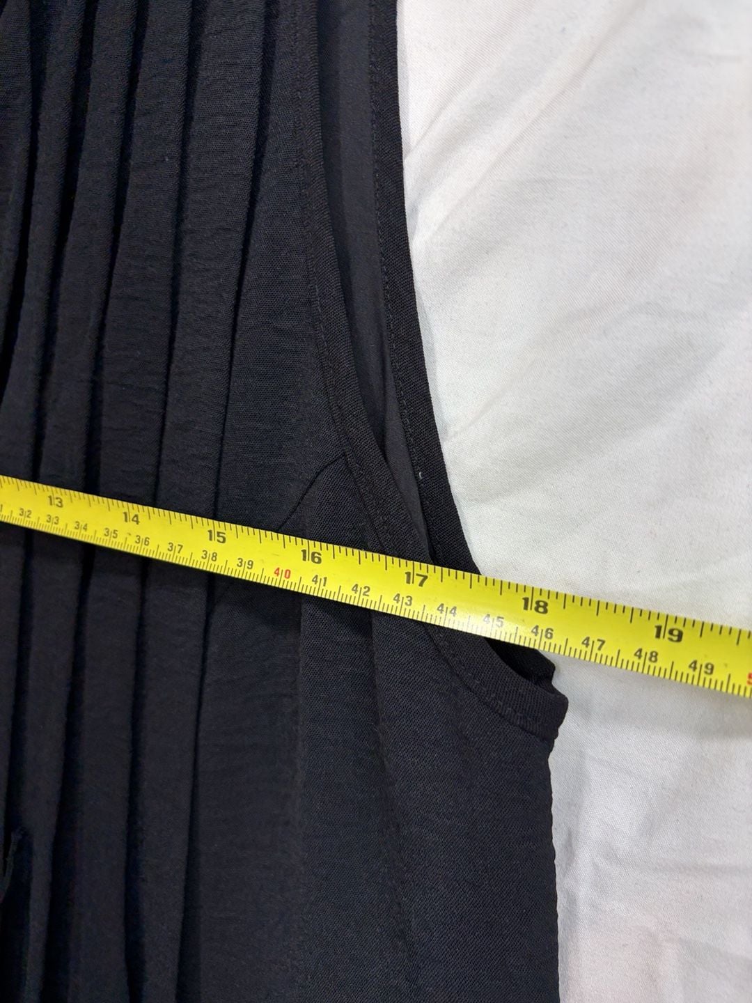 Exlura Sleeveless Pleated Black Tunic Dress Size L 5