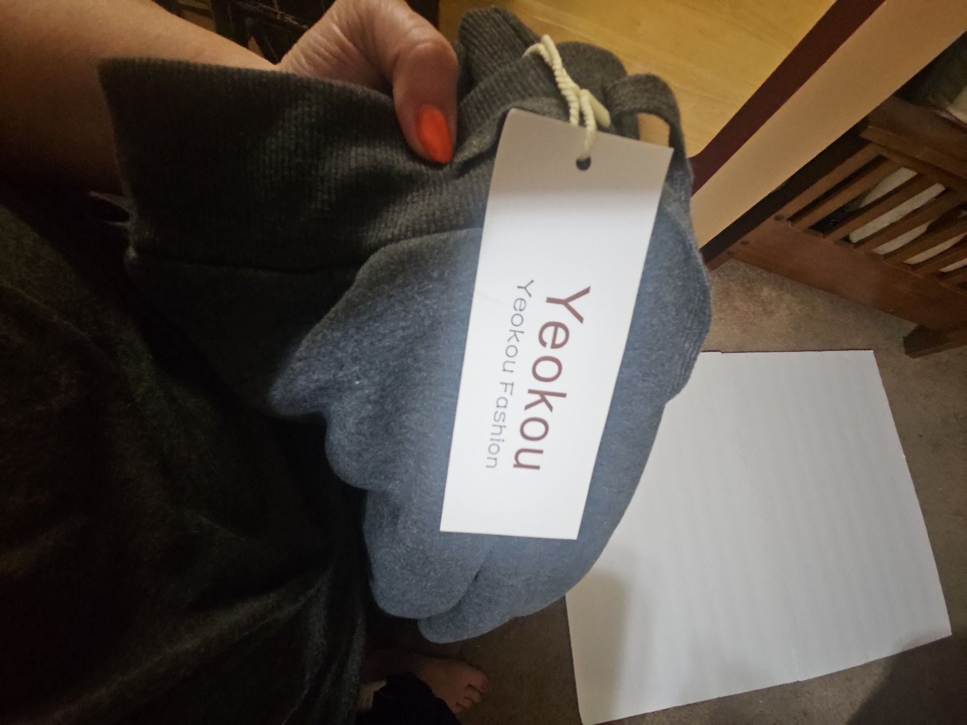 YeoKou Sherpa Lined Sweatpants Size L Dark Gray 5