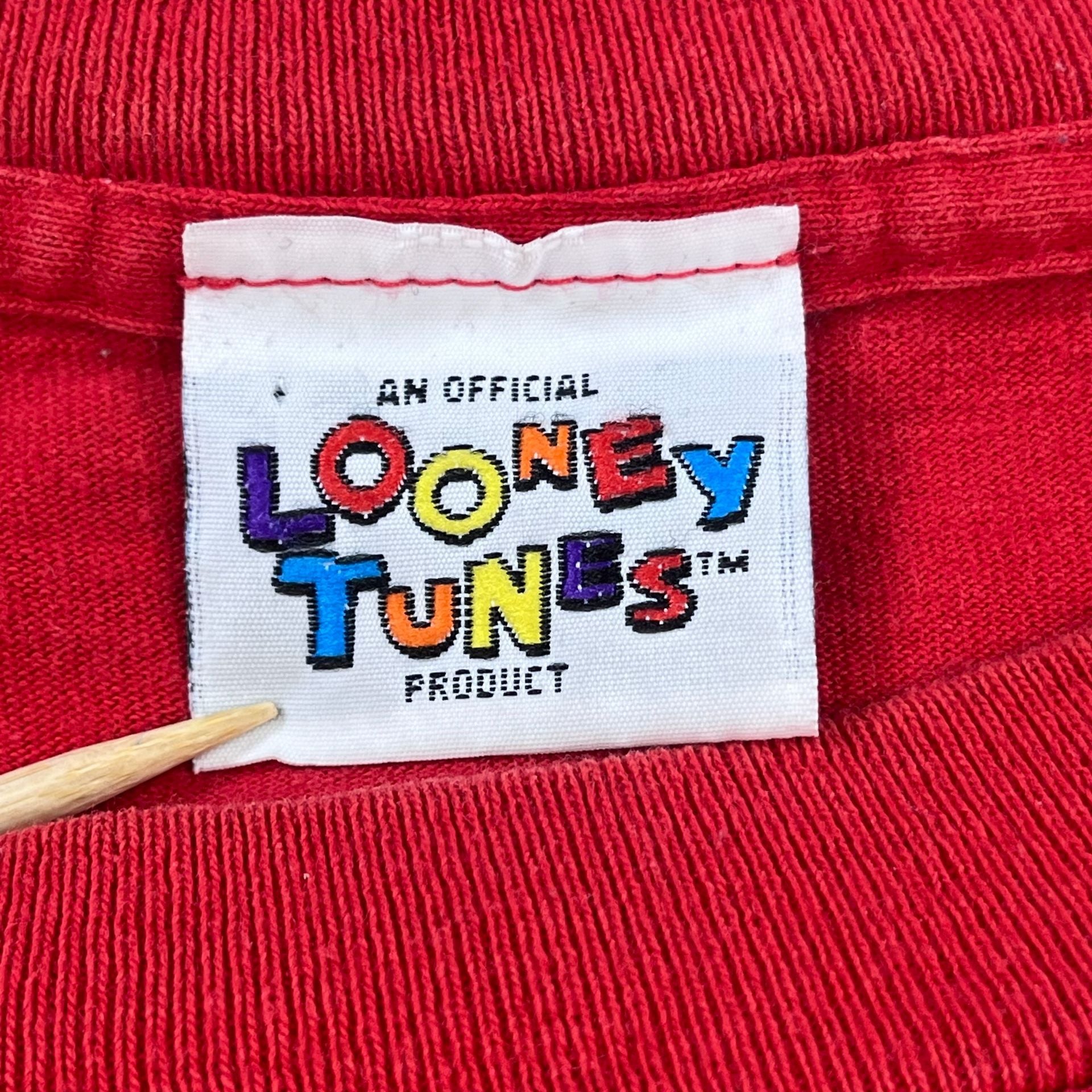 VTG 1995 Looney Tunes Sylvester Thinthinnati Single Stitch Red T-Shirt 3